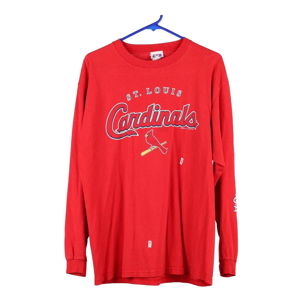 Majestic St. Louis Cardinals Long Sleeve Vintage Crewneck Graphic T-Shirt Medium