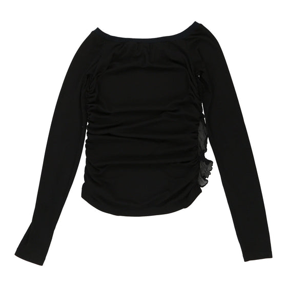 Dolce & Gabbana Sheer Long Sleeve Top - Medium Black Polyester