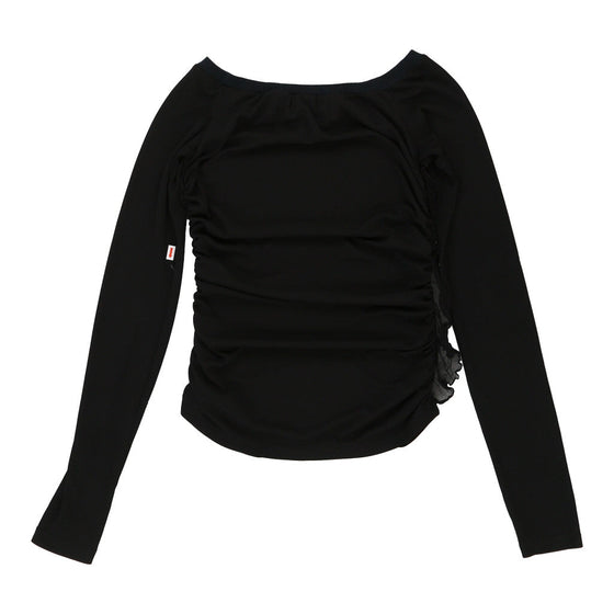 Dolce & Gabbana Sheer Long Sleeve Top - Medium Black Polyester