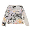 Just Cavalli Floral Long Sleeve Top - Medium White Cotton