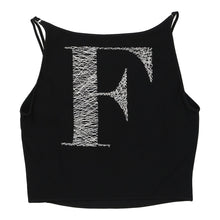  Gianfranco Ferre Cropped Cami Top - Large Black Nylon