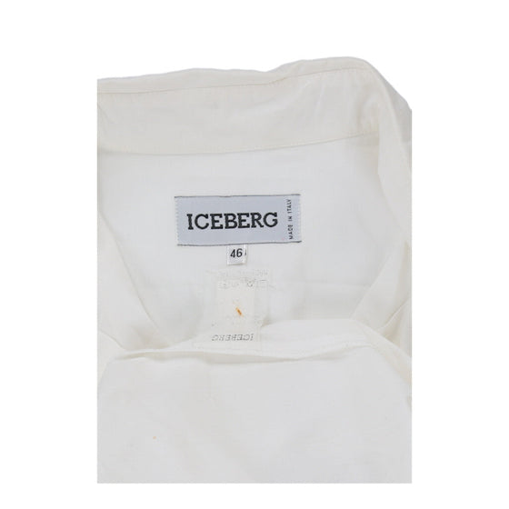 Iceberg Embroidered Shirt - Medium White Cotton