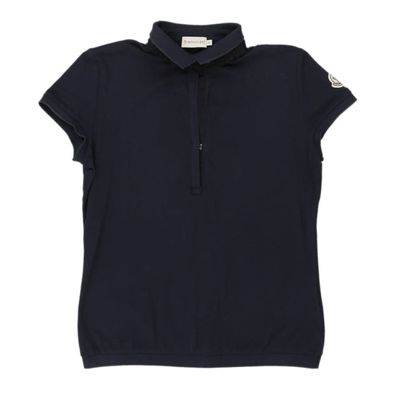 Moncler Polo Shirt - Small Navy Cotton