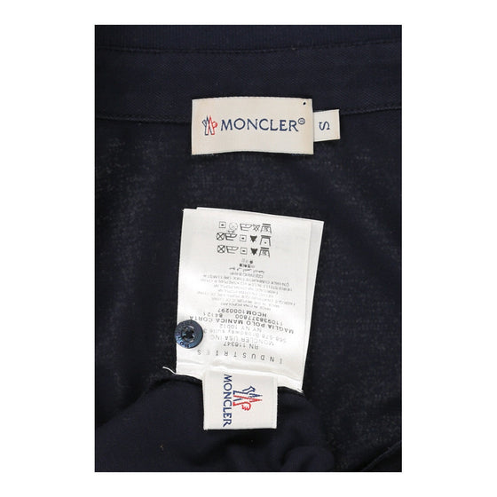 Moncler Polo Shirt - Small Navy Cotton