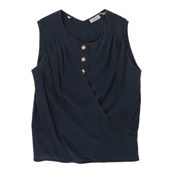 Valentino Blouse - Small Blue Silk