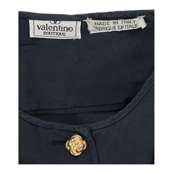 Valentino Blouse - Small Blue Silk