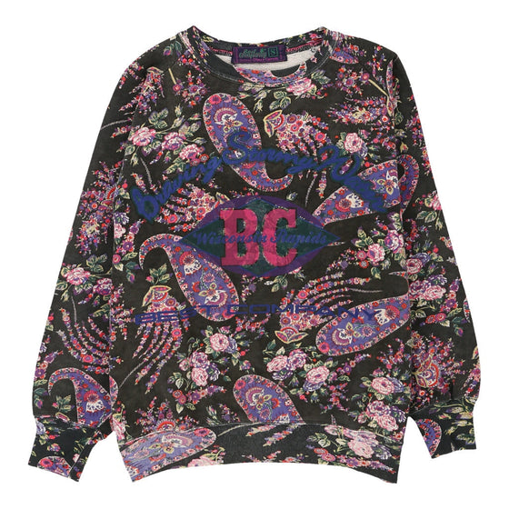 Best Company Floral Sweatshirt - Small Black Cotton