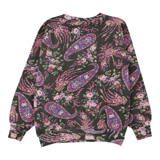 Best Company Floral Sweatshirt - Small Black Cotton