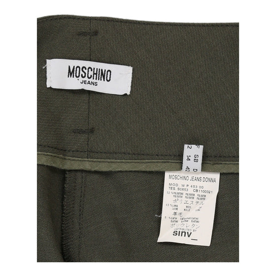 Moschino Jeans Trousers - 36W UK 12 Green Cotton