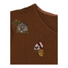 Les Copains Embroidered Top - Medium Brown Cotton