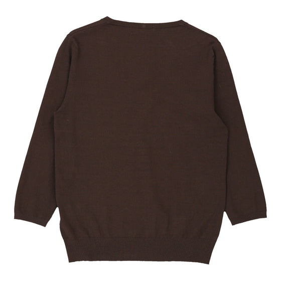 Burberry London V-Neck Jumper - Medium Brown Cotton