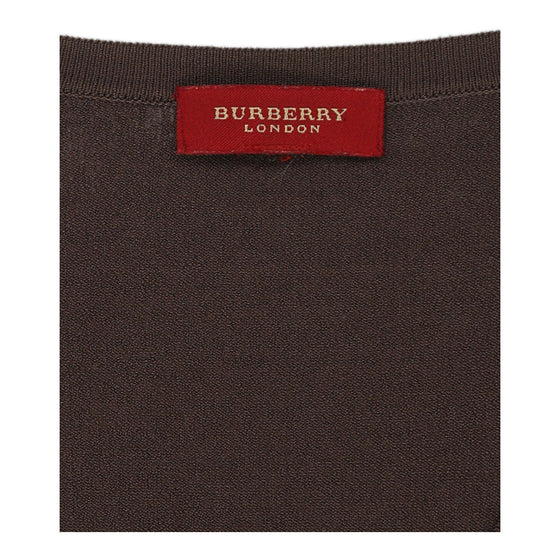 Burberry London V-Neck Jumper - Medium Brown Cotton