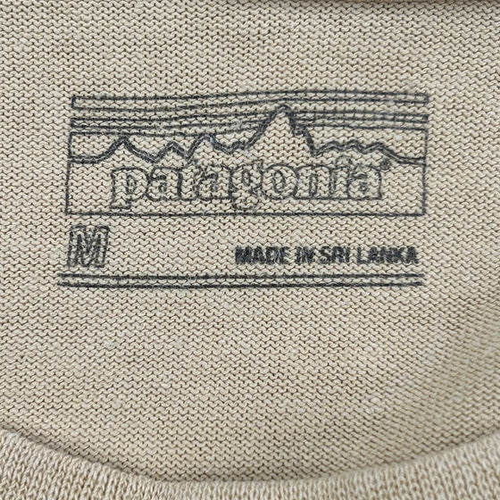 Leaf Embroidery Patagonia Graphic T-Shirt - Medium Beige Cotton