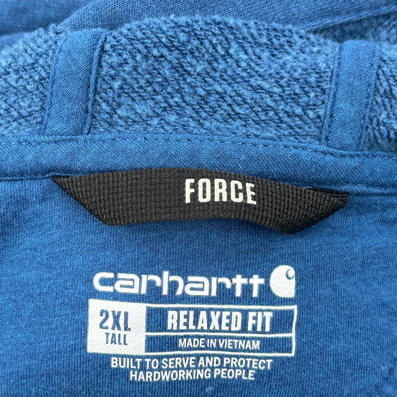 Tall Relaxed Fit Carhartt Oversized Hoodie - 2XL Blue Cotton Blend