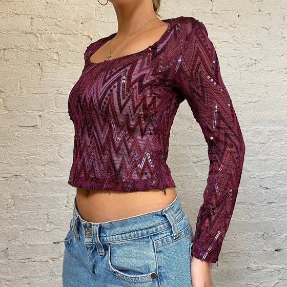 Vintage purple Missoni Sequin Top - womens medium