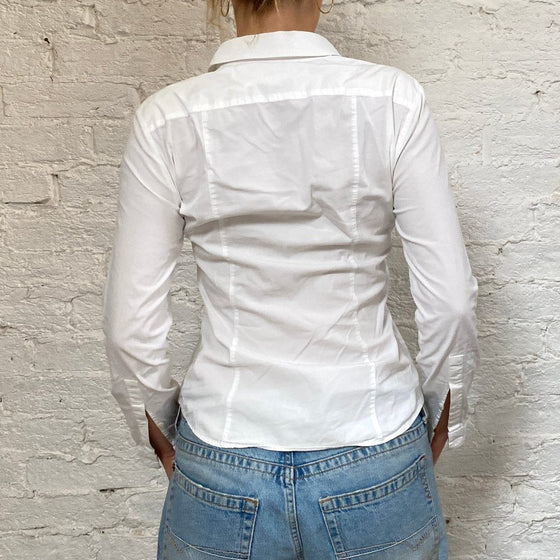 Vintage white Burberry Brit Shirt - womens small