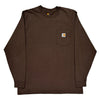 Pocket Carhartt Long Sleeve T-Shirt - Large Brown Cotton