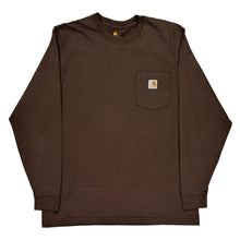  Pocket Carhartt Long Sleeve T-Shirt - Large Brown Cotton