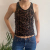 Vintage black Dixie Sequin Top - womens medium