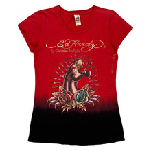  Love Kills Slowly Ed Hardy Graphic T-Shirt - Small Red Cotton