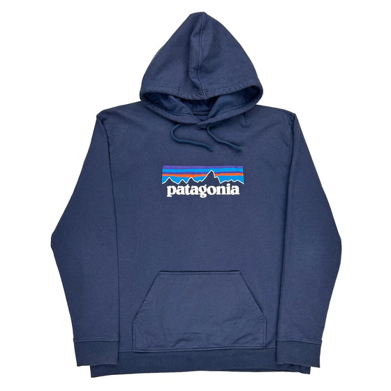 Patagonia Graphic Hoodie - 2XL Blue Cotton Blend