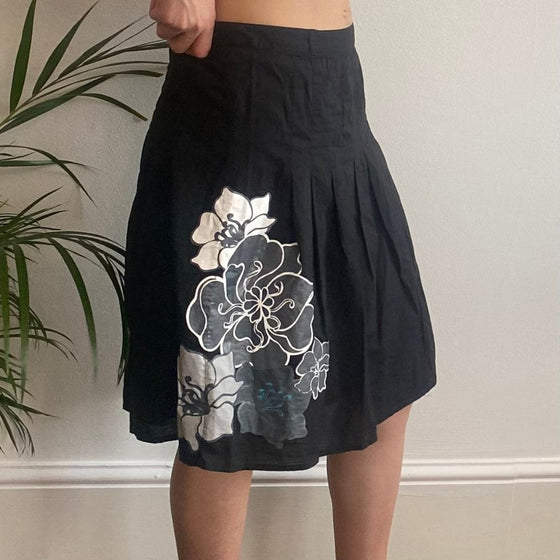 Vintage black Jbc Midi Skirt - womens 28" waist