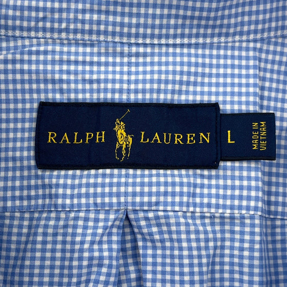 Ralph Lauren Checked Shirt - Large Blue Cotton