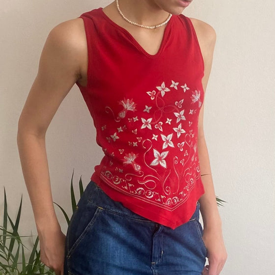 Vintage red Likos Vest - womens medium