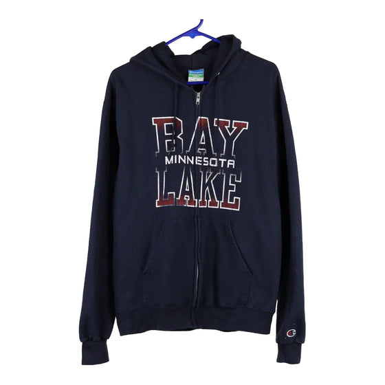 Vintage navy Bay Lake Minnesota Champion Hoodie - mens medium