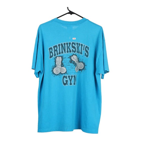 Vintage blue Brinkskis Gym Hanes T-Shirt - mens x-large