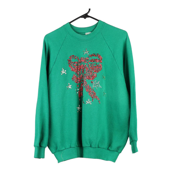 Vintage green Fruit Of The Loom Sweatshirt - womens large