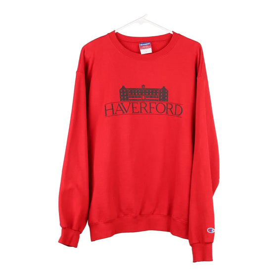 Vintage red Haverford Champion Sweatshirt - mens large