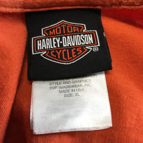 Vintage orange Harley Davidson T-Shirt - womens x-large