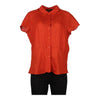 Vintage orange Weekend By Max Mara Short Sleeve Shirt - womens x-large