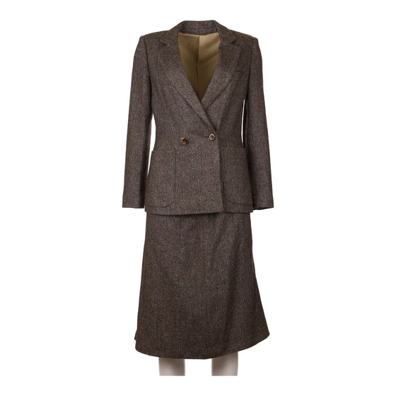 Vintage brown Tweed 1960s Unbranded Full Suit - womens small