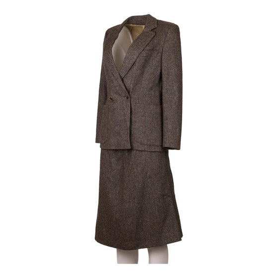 Vintage brown Tweed 1960s Unbranded Full Suit - womens small