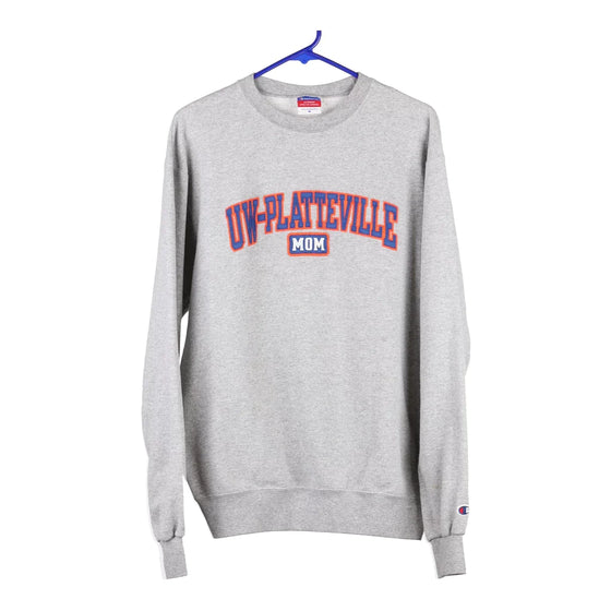 Vintage grey UW-Platteville Mom Champion Sweatshirt - womens medium