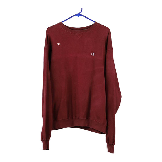 Champion Sweatshirt Large Burgundy Cotton Blend