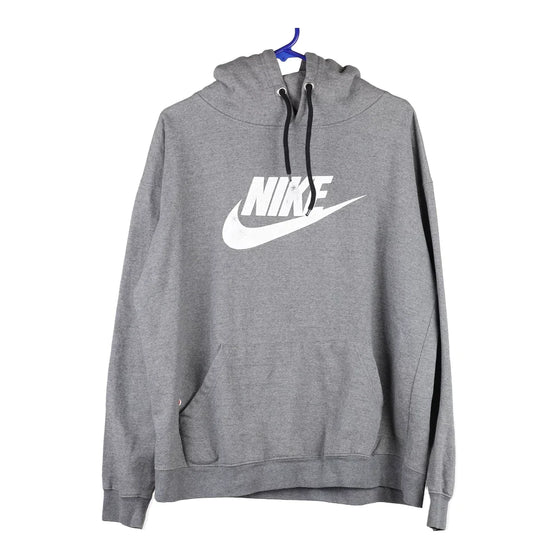 Bootleg Nike Hoodie Large Grey Cotton Blend