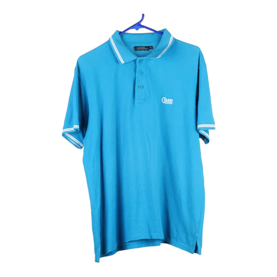 Vintage blue Coveri Moving Polo Shirt - mens x-large