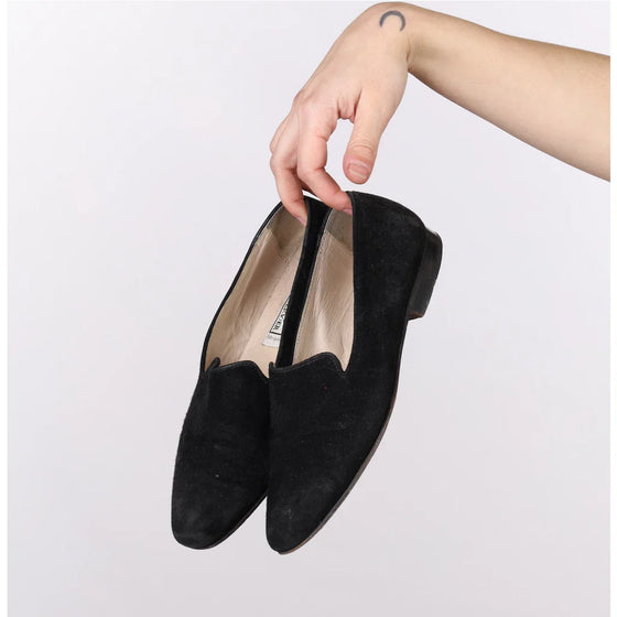 Vintage black Oliver By Valentino Moccasin - womens UK 3