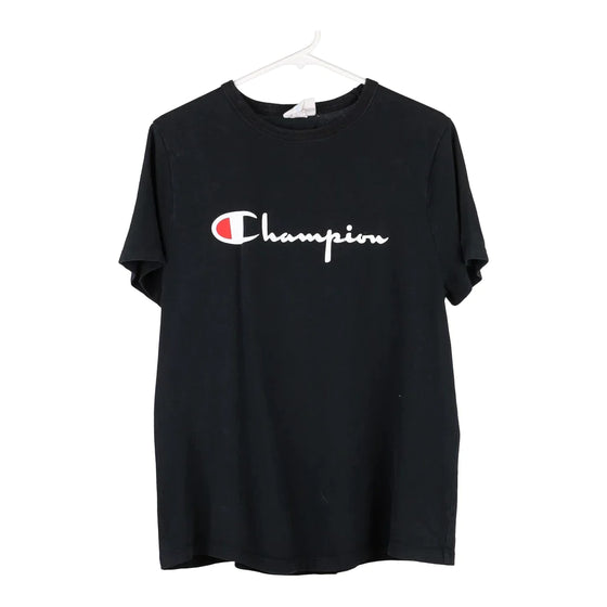 Vintage black Champion T-Shirt - mens large