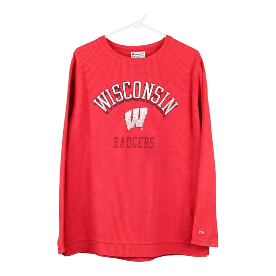 Vintage red Wisconsin Champion Long Sleeve T-Shirt - mens medium