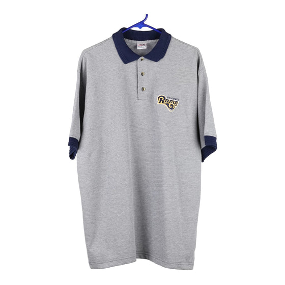 Vintage grey Los Angles Rams True Fan Polo Shirt - mens large