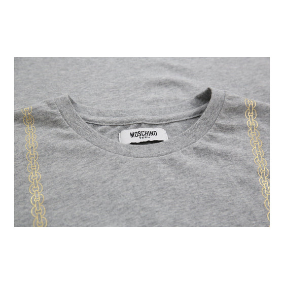 14 Years Moschino Spellout T-Shirt - Medium Grey Cotton