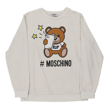  14 Years Moschino Graphic Sweatshirt - Medium White Cotton