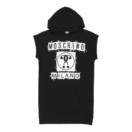 12 Years Moschino Spellout Sweatshirt Dress - Medium Black Cotton