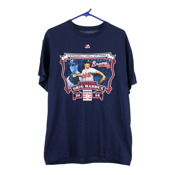 🍻Milwaukee Brewers Majestic MLB T Shirt Sz Medium Adult Blue Brew