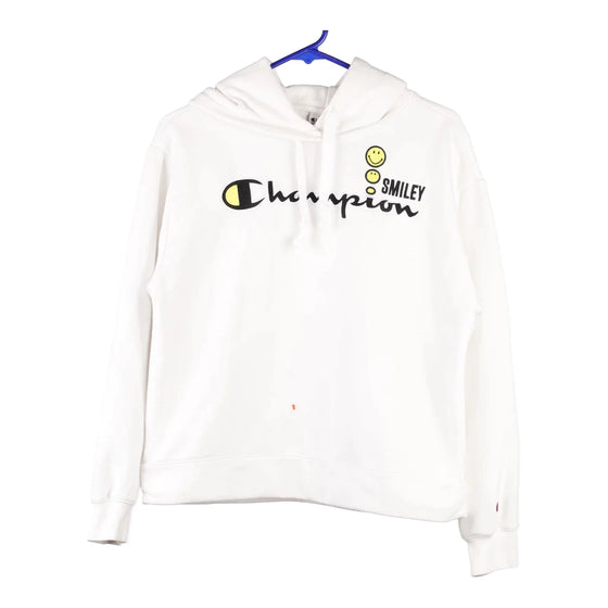 Vintage white Smiley Champion Hoodie - womens x-small