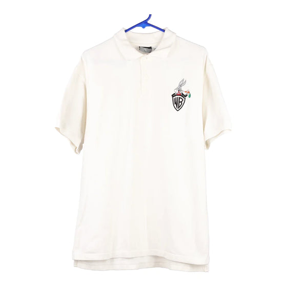 Vintage white Bugs Bunny Warner Bros Polo Shirt - mens medium